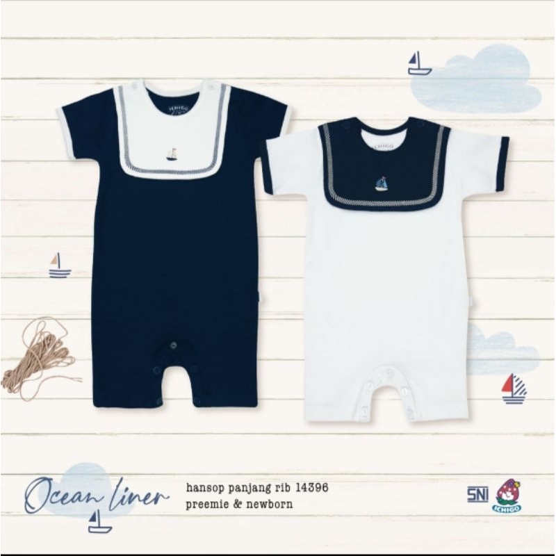 Ichigo Hansop Segiempat + BIB Ocean Liner NB (1 Pcs) Jumper Bayi IC-HS4+B