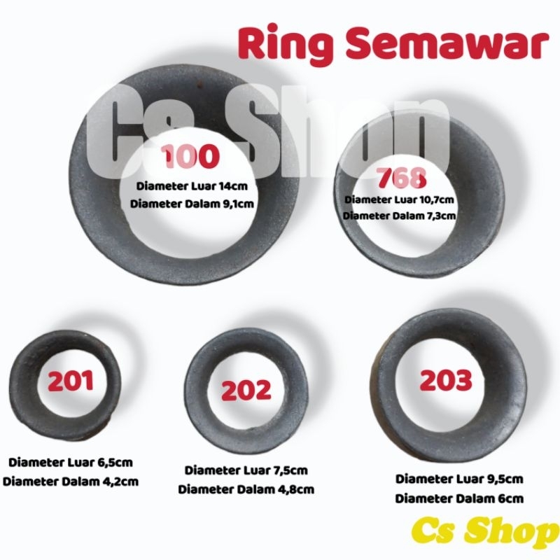 Ring Kompor Semawar Full Ukuran/Ring Gas Semawar Tangkai UK 100,768,201,202,203 PILIH DI VARIASI