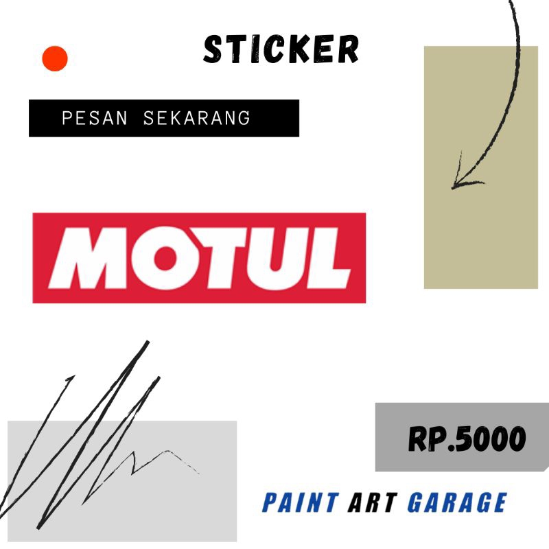 

Sticker MOTUL Print Cut Laminasi Glossy