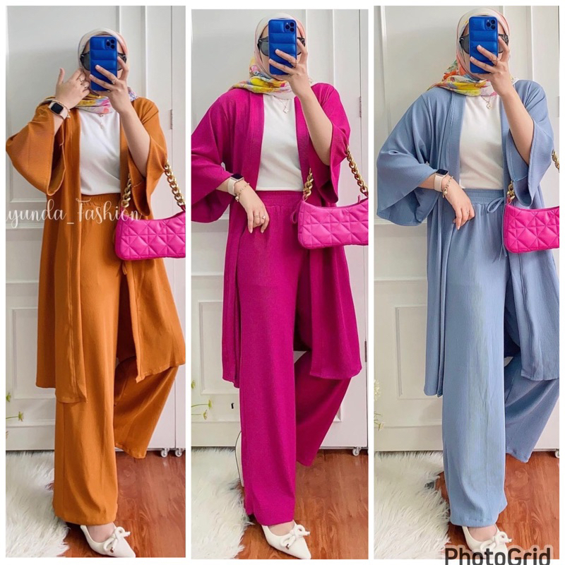 set cardi kulot hanover setelan celana wanita outer wanita