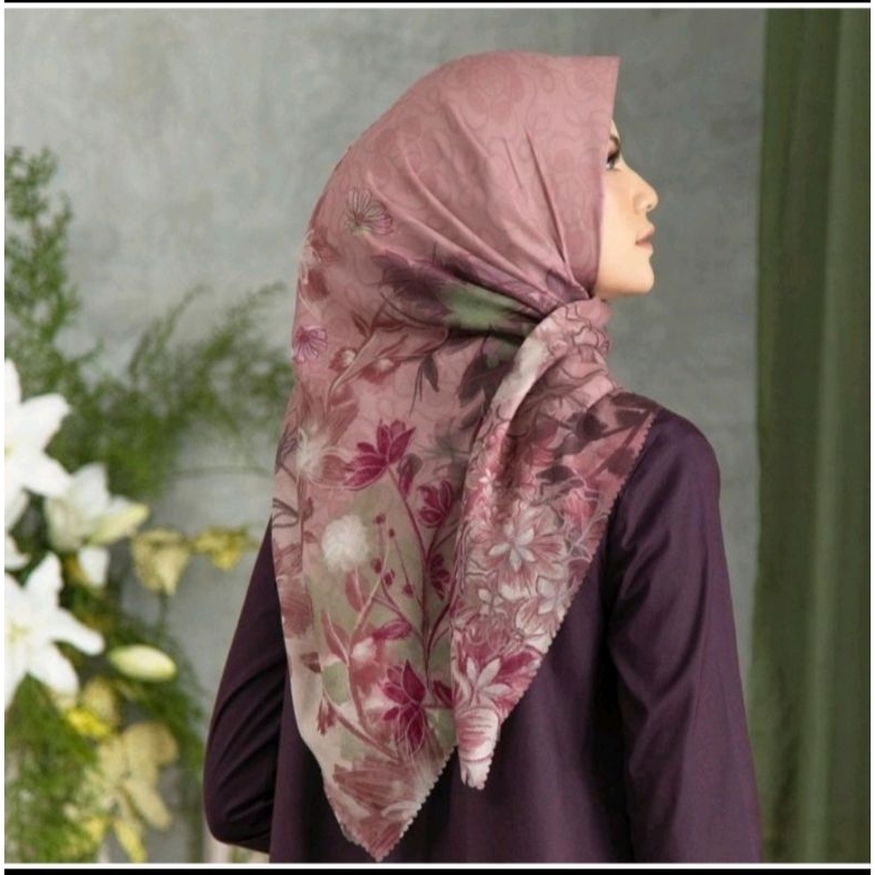 Jilbab Voal Motif Segiempat terbaru