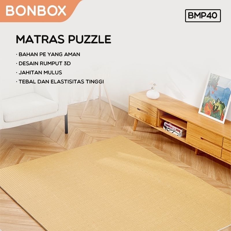 Bonbox BMP40 Puzzle Mat Playmat Alas Bermain Anak Motif Tikar Anyaman Bambu