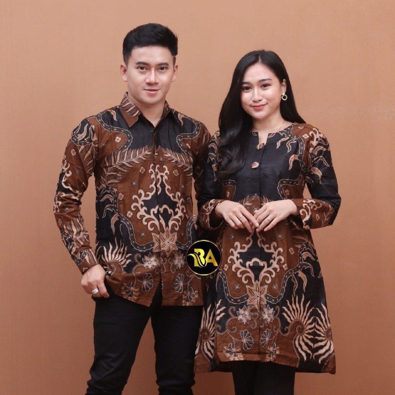 Batik Tunik Couple Modern Set pakaian Couple Kemeja Batik Pria Baju Batik Couple