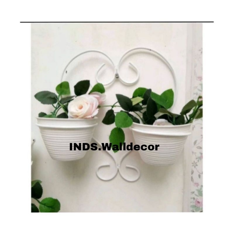 RAK POT BUNGA TEMPEL DINDING MINIMALIS