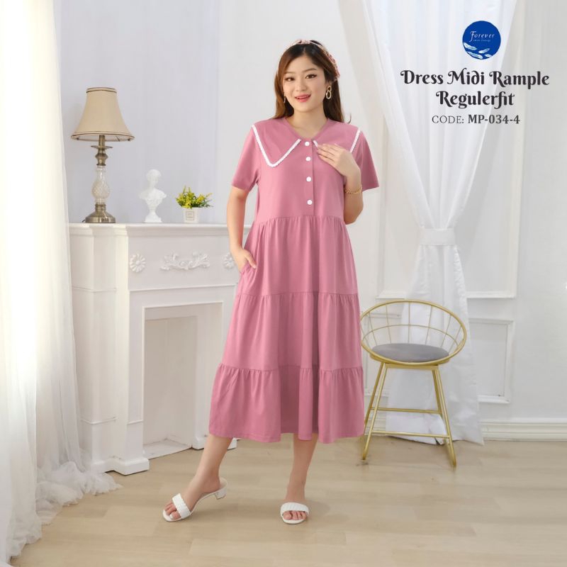 MIDI DRESS KEKINIAN HOMIDRES ANDIN TERBARU POLOS