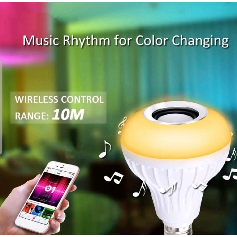 Speaker Bluetooth Wireless Lampu Musik Smart Led Light Bulb Bohlam Speaker 2 in 1