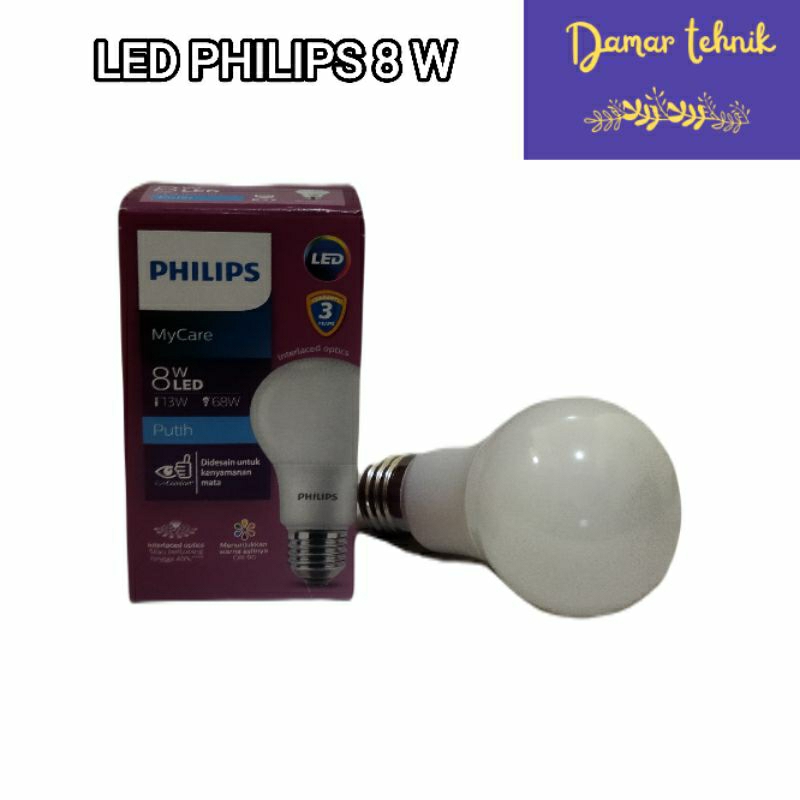 Lampu LED philips 8 Watt