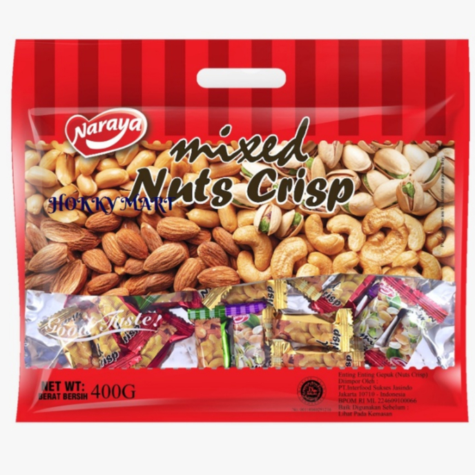 

(HOKKY) Naraya Mixed Nuts 400gr Naraya Permen Kacang Enting Enting Gepuk Snack Cemilan Enak