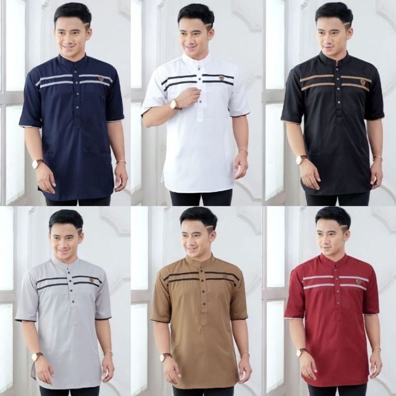Baju Koko Pria Dewasa Terbaru List 2 Material Katun Adem Serap Keringat