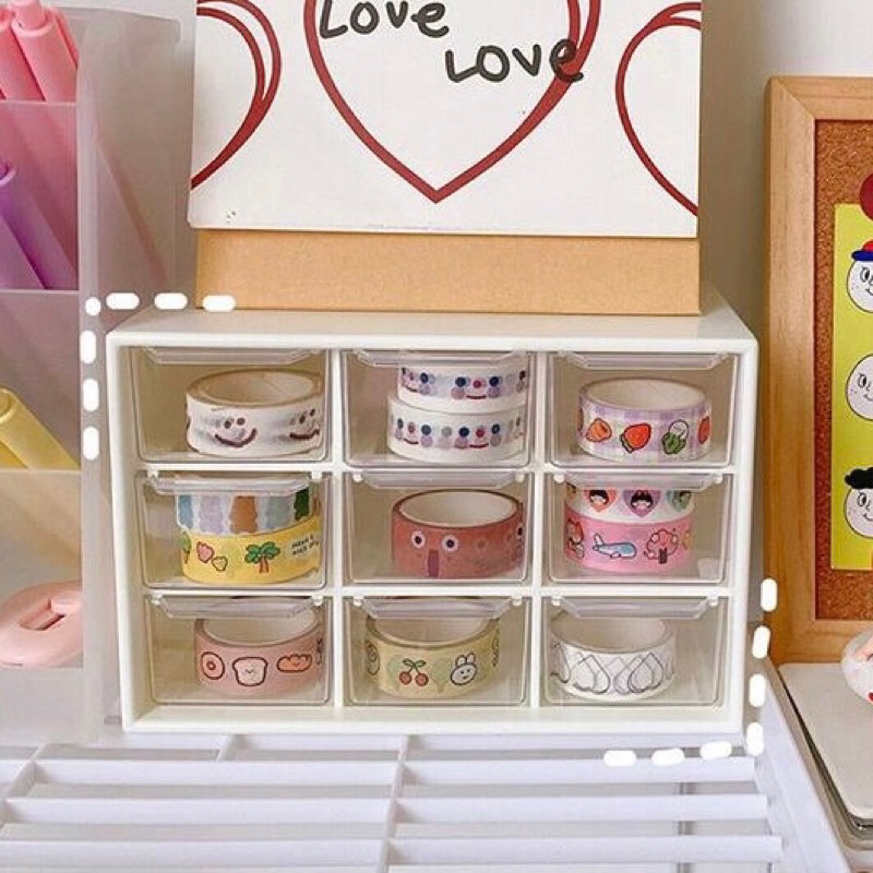 (READY) MINI DRAWER ORGANIZER | storage box laci penyimpanan stiker sticker washi tape masking journ