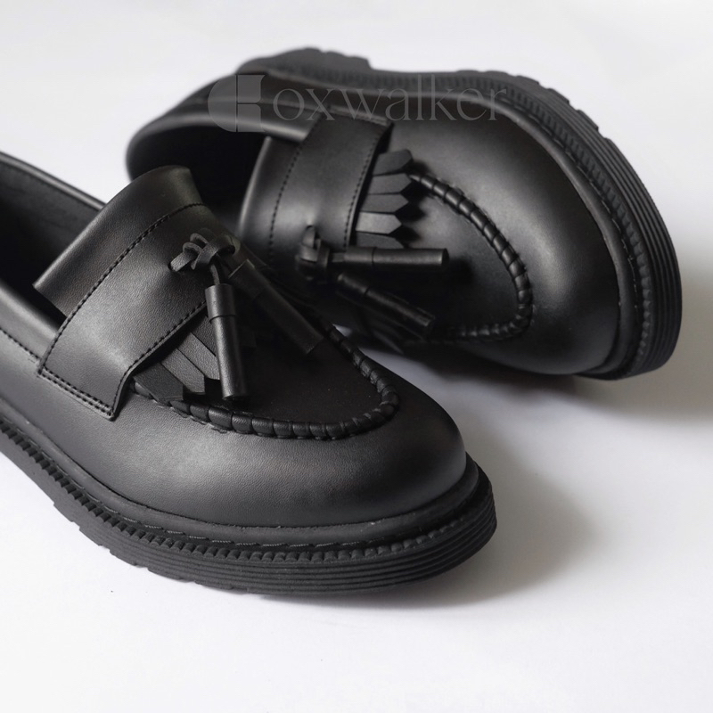 sepatu casual pria formal Roca black by oxwalker boat shoes pantofel kerja kantor