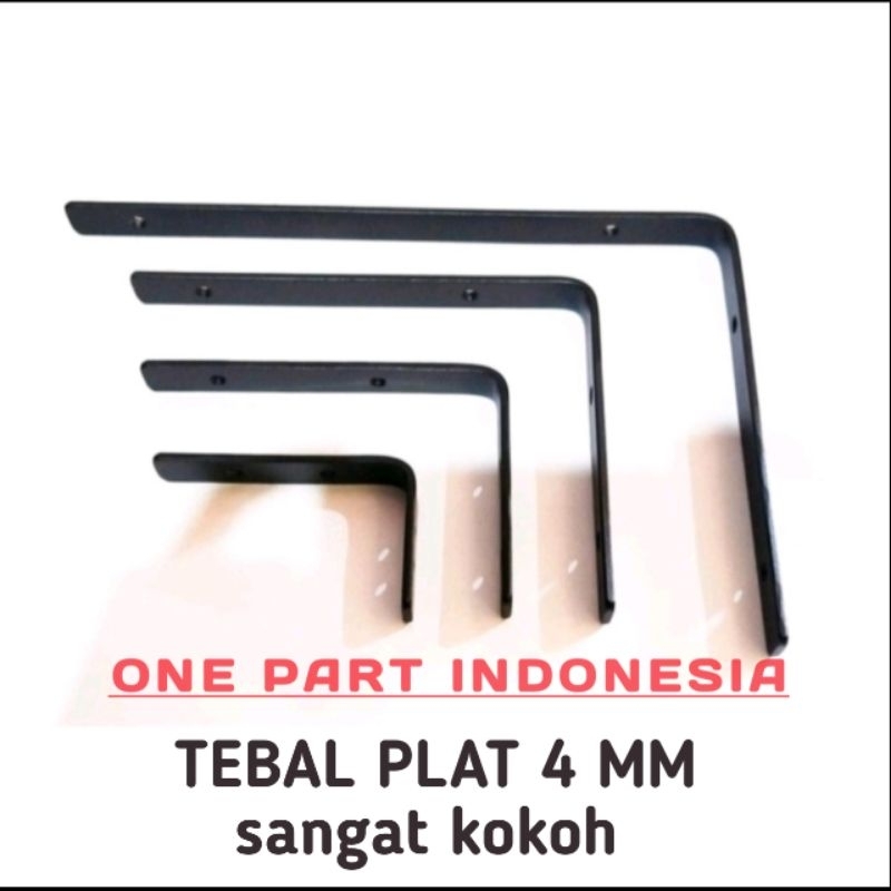 Braket Besi Siku L tebal 4mm Rak Dinding || plat L plat besi ambalan