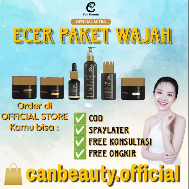(COD) ECER PAKET WAJAH CAN BEAUTY PLATINUM -CAN BEAUTY OFFICIAL - SKINCARE BPOM ORIGINAL