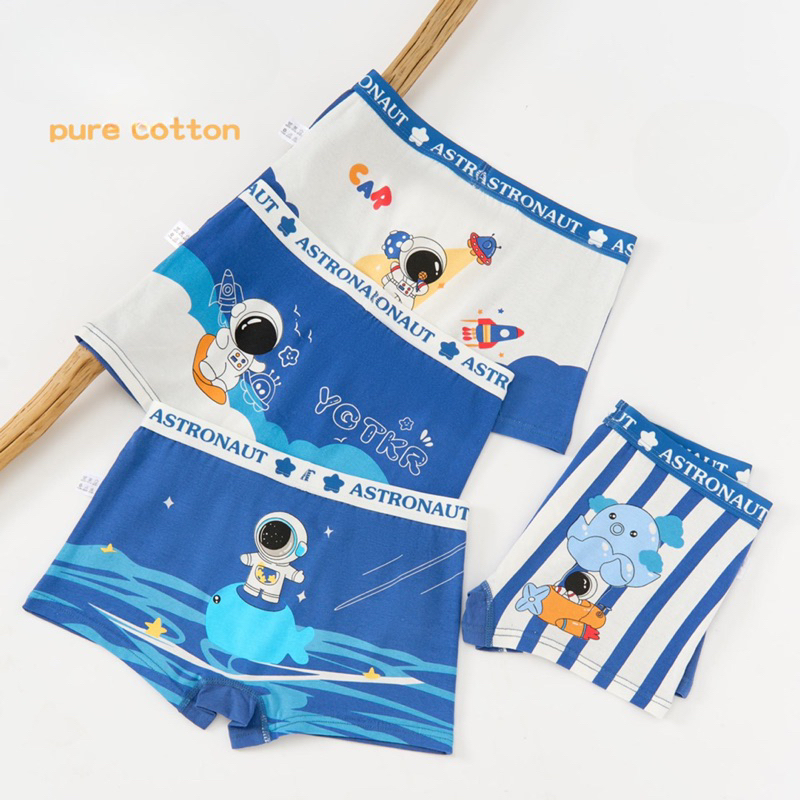 Kikidoo 4 Pcs Celana Dalam Boxer Anak Cowok Katun NEW SERIES BAL38