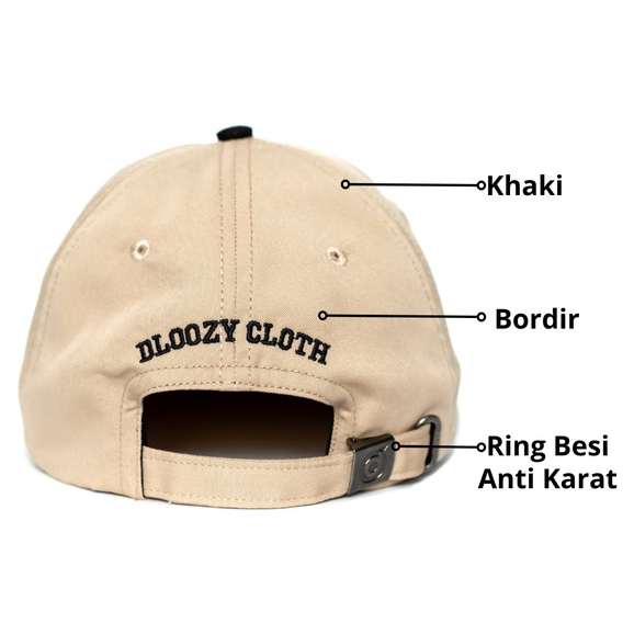 Topi DLOOZY Baseball Caps Hat Cream Hitam Dlz09