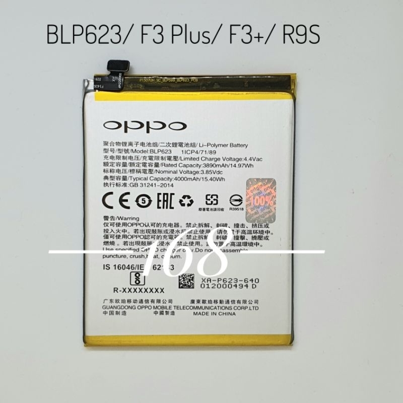 Baterai Batre Batrai Oppo F3 Plus Oppo R9S BLP623 Batere Oppo F3+ BLP 623 Original Battery