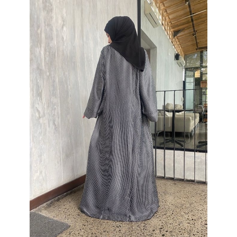 ABAYA CARDY AMEERA HITAM PATTERN #06 BY KHADIJAH
