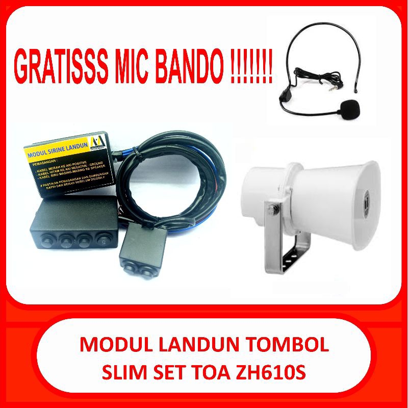 modul patwal landun tombol slim aux mic set speaker toa 10 watt