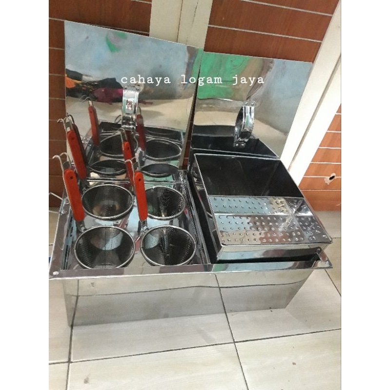 dandang panci mie ayam lubang 4 plus saringan kuah yang lebih besar harga termurah