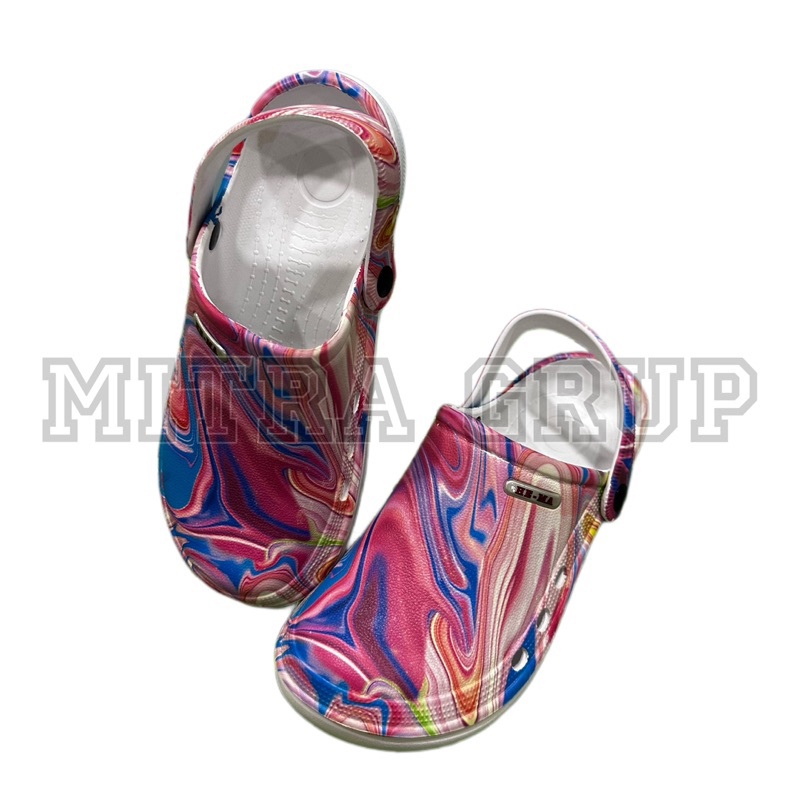 Sandal Kodok Dewasa Motif Pelangi/Daun Size 36-44/Sandal Dewasa Motif Sandal Baim Promo Sen