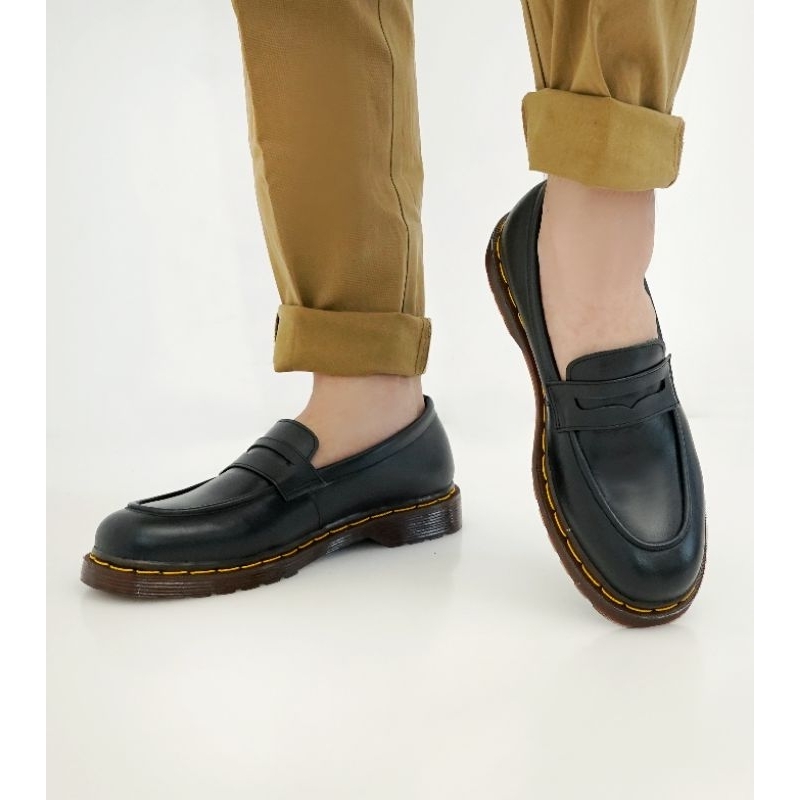 sepatu pantofel pria sepatu slip on pria sepatu penny loafer docmart sepatu kerja pria keren sepatu kulit ori flavio boston