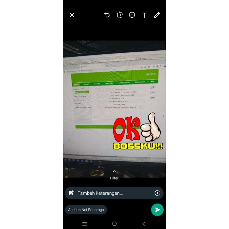 ZTE EPON450 V2 Bekas (Tanpa Adaptor)