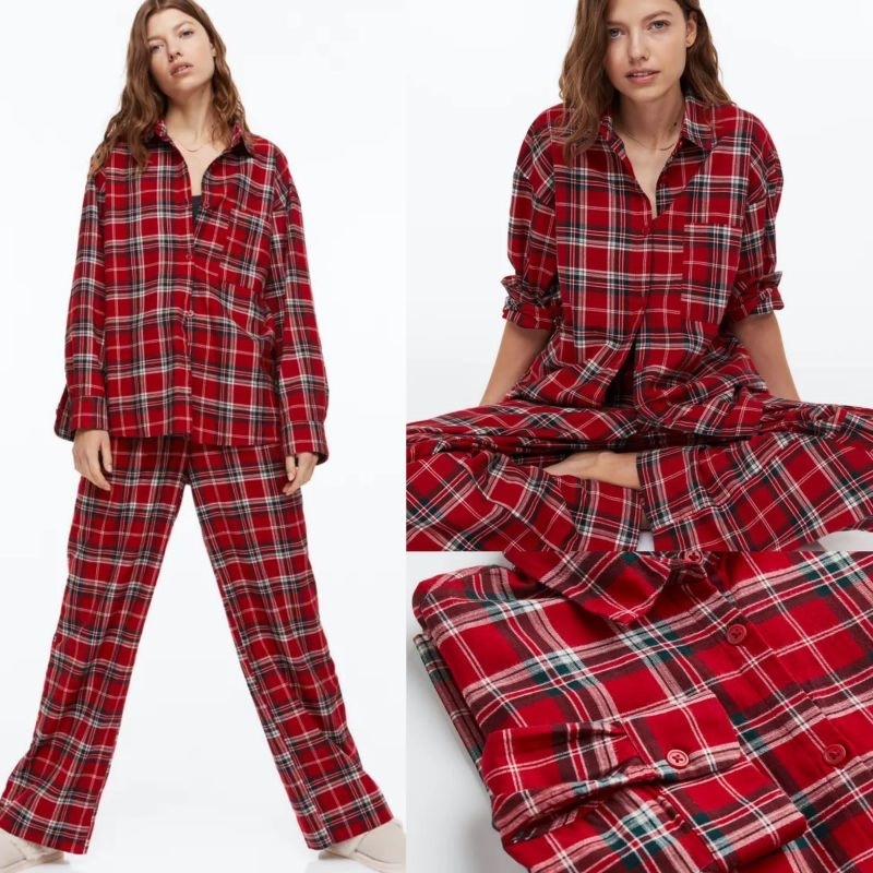 hm plaid pajamas set