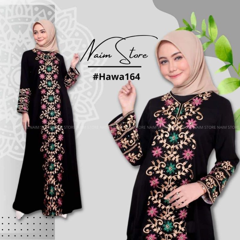 Abaya Hitam Bordir Saudi Warna warni
