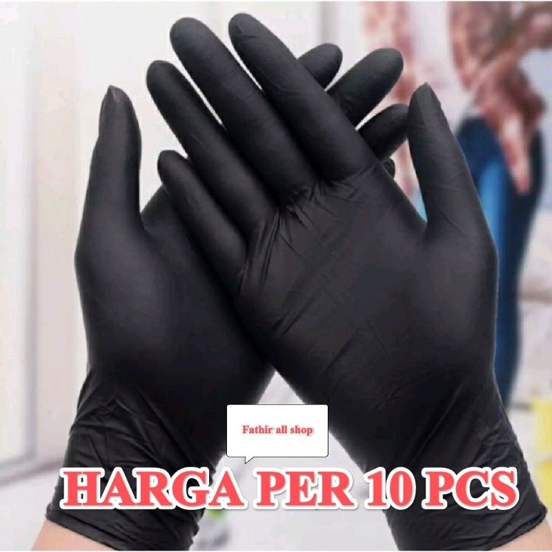 Sarung Tangan Karet Nitrile Hitam Tebal Hand Gloves Nitrile