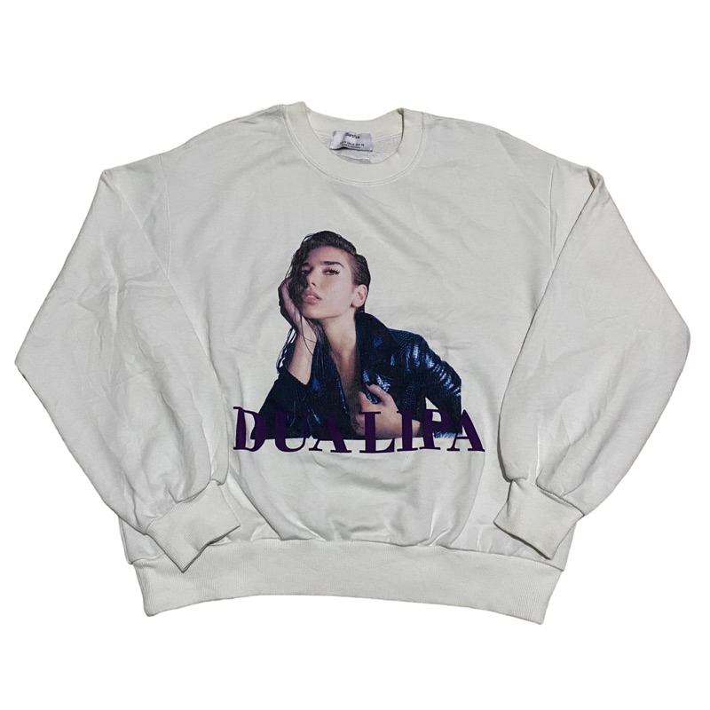 Bershka dua lipa white crewneck