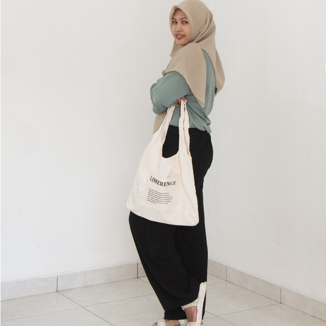 Tote Bag Bahan Kanvas Tas Wanita Aesthetic