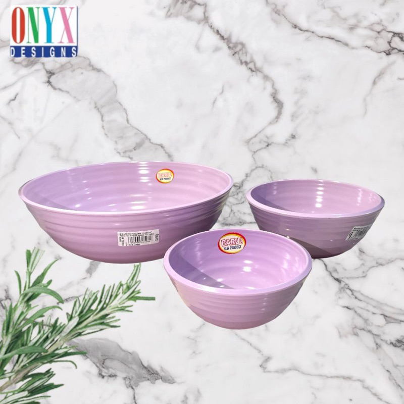 MANGKOK MAKAN POOLING UNGU PASTEL ONYX MELAMINE / MANGKOK NASI SUP KUAH MELAMIN