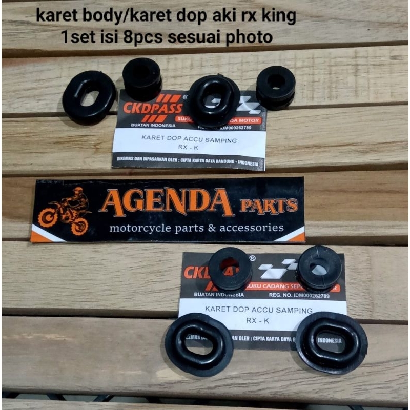 karet body/karet dop aki rx king 1set isi 8pcs sesuai photo