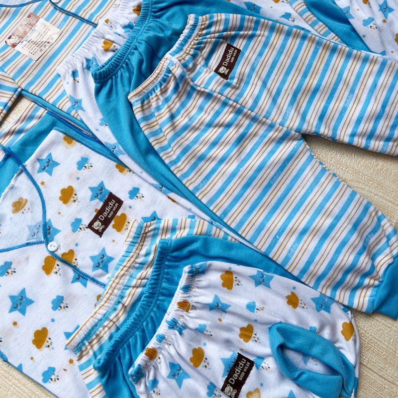 DADIDU BIRU TURKIS BLUE SERIES - 18 PCS Paket Baju Bayi Kekinian Celana Bayi Setelan Bayi Baju Bayi Newborn Baju Bayi Baru Lahir Baju Bayi / Paket Baju Bayi Newborn Celana bayi Paket Lengkap Baju Bayi / Perlengkapan Bayi Baru Lahir Kado Gift Set Baby