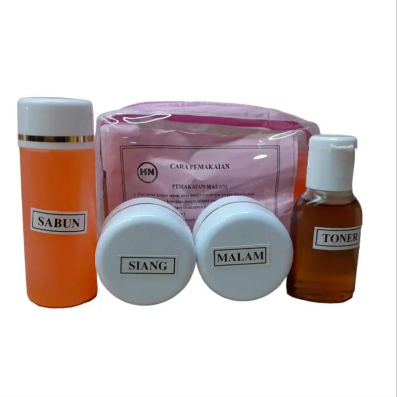 Paket Cream HN Dompet 4in1(sabun+toner+Cream Siang &amp; Malam)