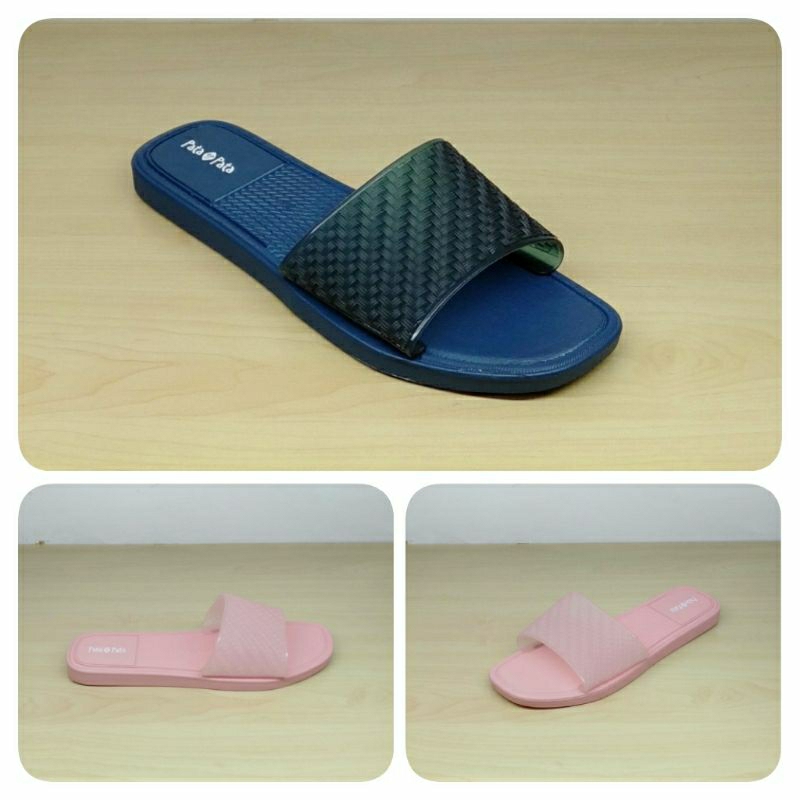 Bata Sandal Selop Wanita Pata-Pata Hana Original Bahan Karet Warna Dusty Pink Dan Navy-5725317/57263