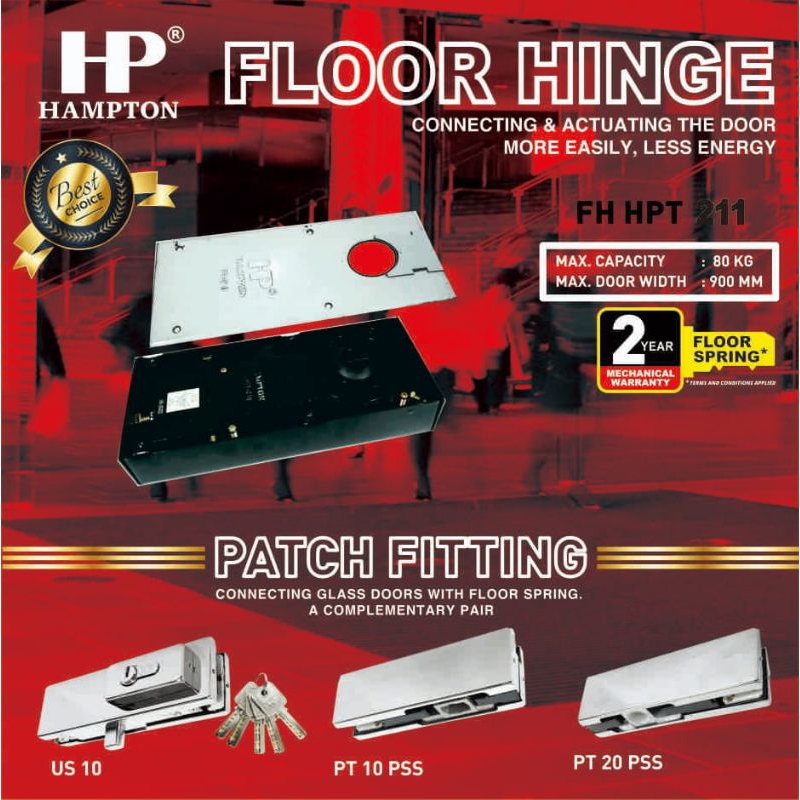 Paket Patch Fitting Set+Floor Hinge Hampton FH HPT 210 Komplit Set