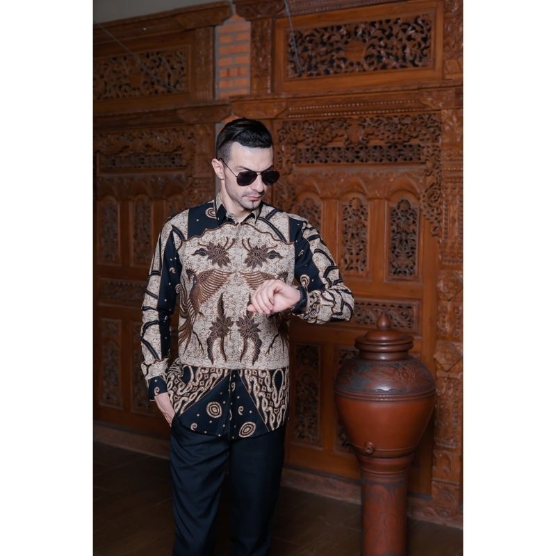 PARI KESIT MOCCA KEMEJA BATIK MODERN SLIMFIT PANJANG BAHUN KATUN HALUS FULL FURING HALUS