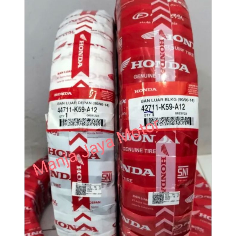 Ban tubeless Honda K59 80/90-14 atau 90/90-14 for beat F1/esp/pop/Street/Vario 110/125/150/Scoopy/Spacy/scoopy f1/karbu/Genio/vario 110/125/150/F1/esp/pop/street/dll