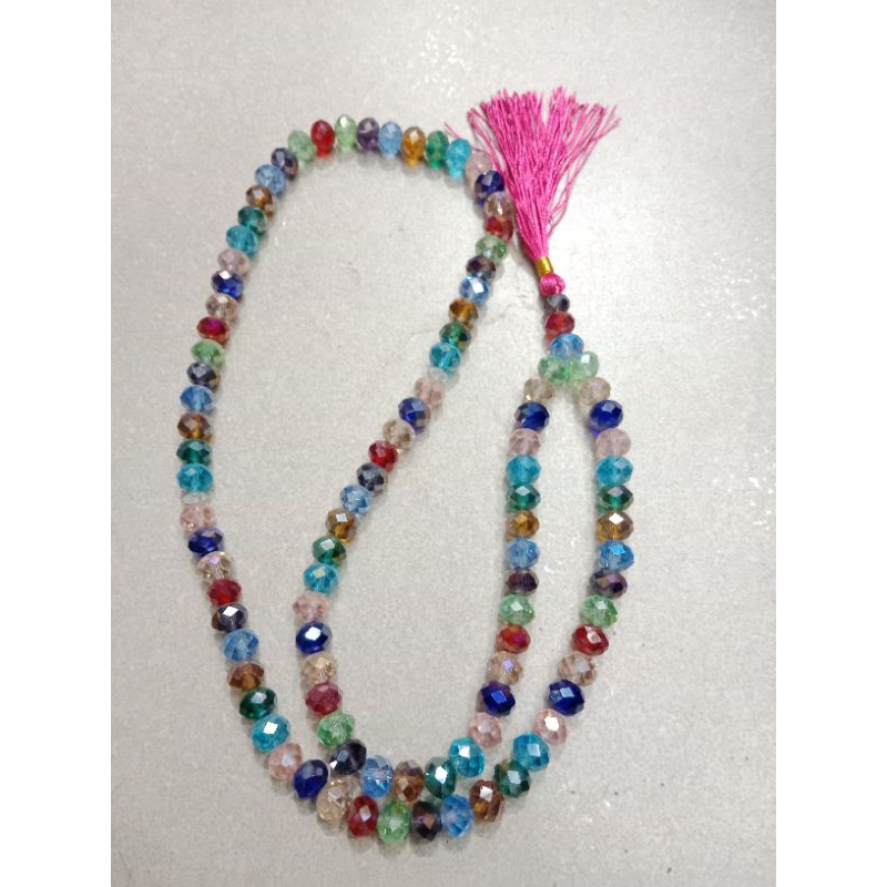 tasbih 99 kristal warna warni