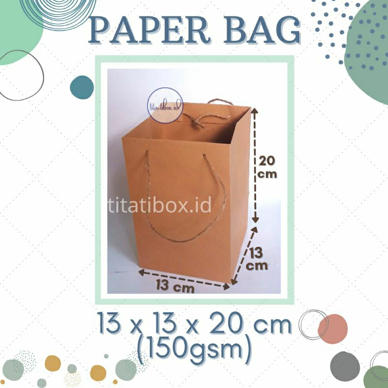 

Paper Bag 13x13x20 cm / Tas Kado / Souvenir / Hampers