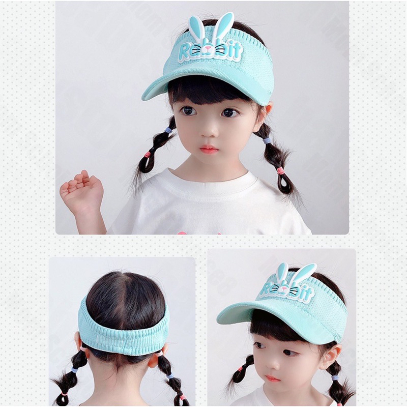 Usia 2-12 th TOPI ANAK VISOR PANTAI TOPI Anak ANTI UV TOPI BAYI SUNSHADE Rabbit Baseball Anti Uv - Topi Anak