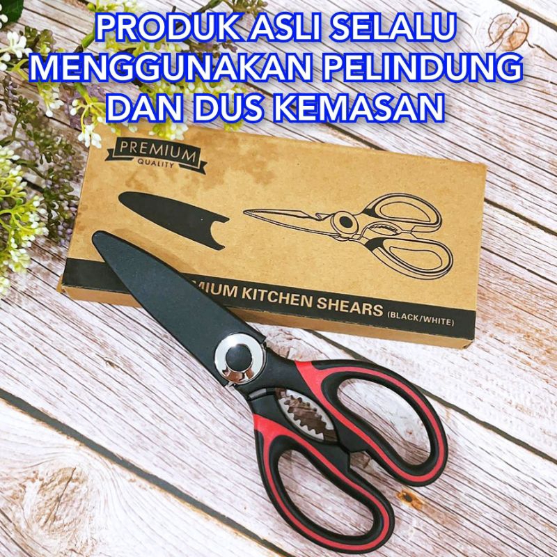 Gunting Dapur Serbaguna ORIGINAL Termurah / Gunting Pembersih Sisik Ikan Pemotong Daging Ayam Pembuka Cangkang Kerang Stainless Steel