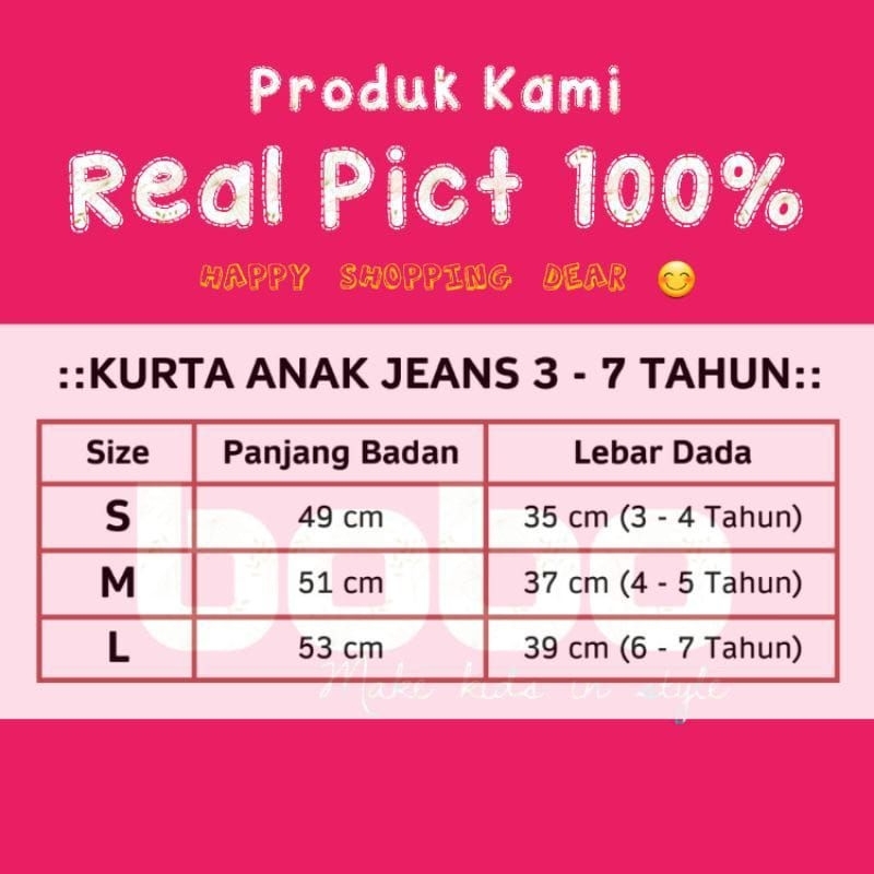 KURTA JEANS ANAK UMUR 3-7 TAHUN