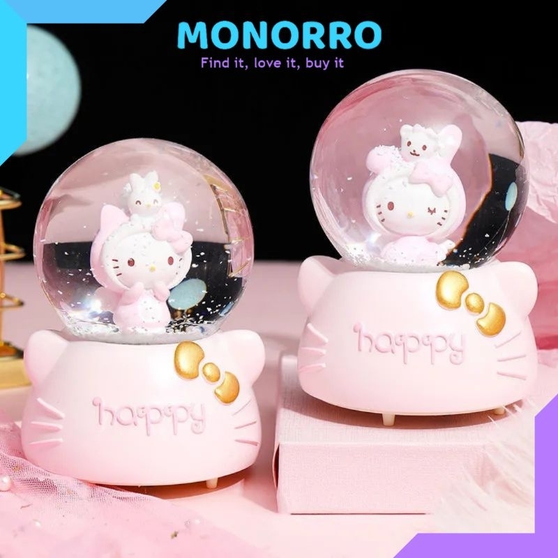 Snowball Lampu - Snow Globe - Bola Musik Lampu - Bola Salju Musik - Bola Lampu - Bola Kristal Musik 