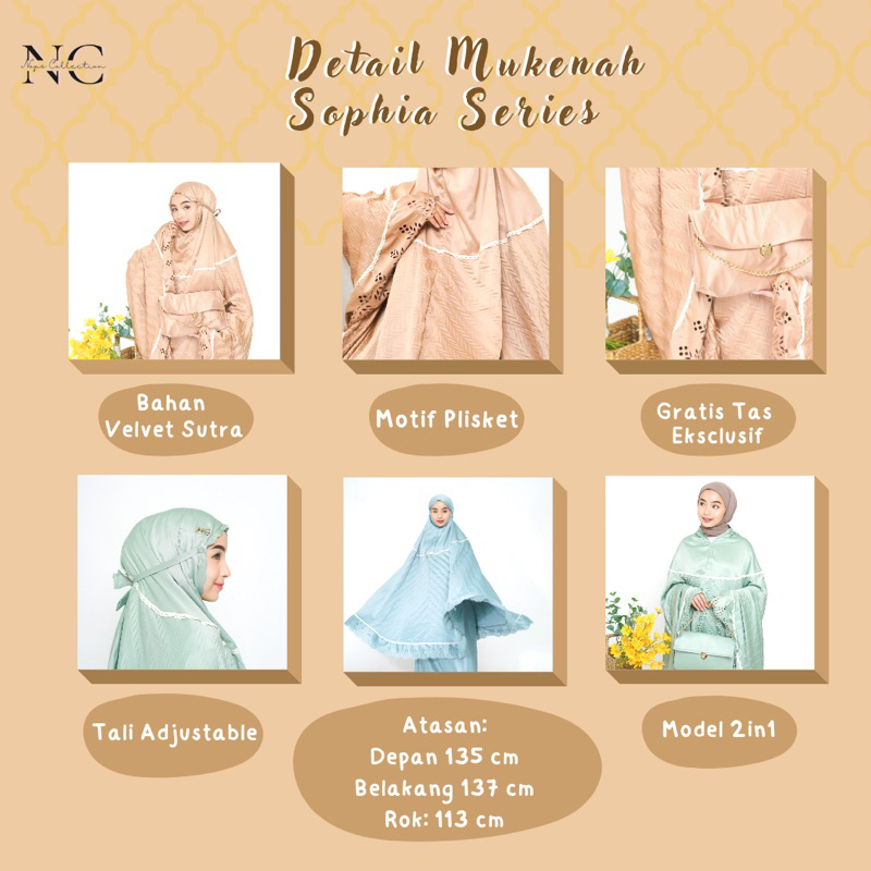 NC - SOPHIA SERIES MUKENAH VELVET SUTRA PREMIUM