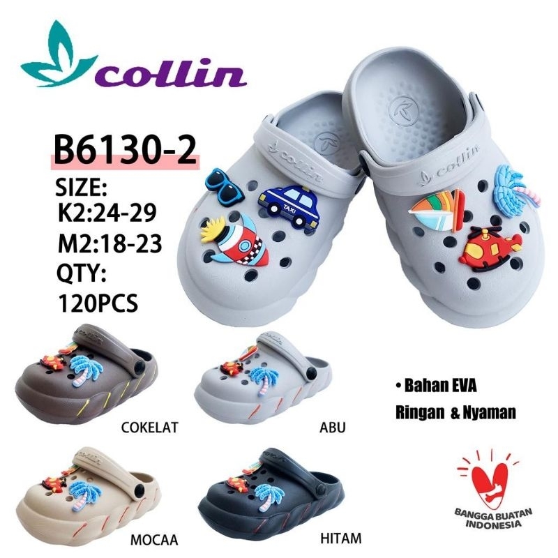 Sandal Anak Lucu Motif Holiday l Sandal Baim Karet Empuk l Collin B6130-2 Uk 18-29