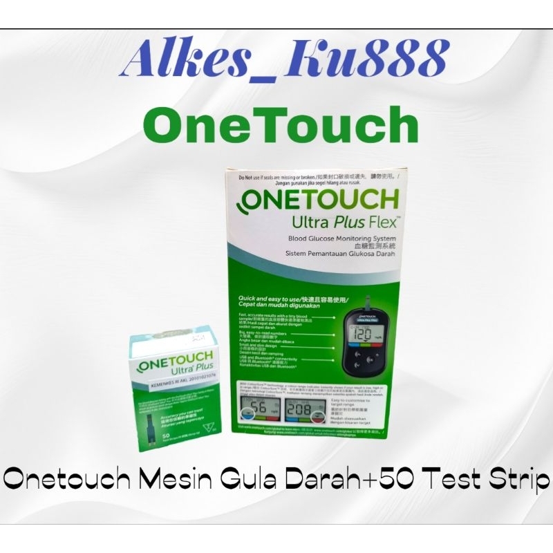 Mesin Onetouch Ultra Plus Flex+50 Test Strip/Alat Cek Gula darah Onetouch/Alat Ukur Gula Darah+50Strip Test