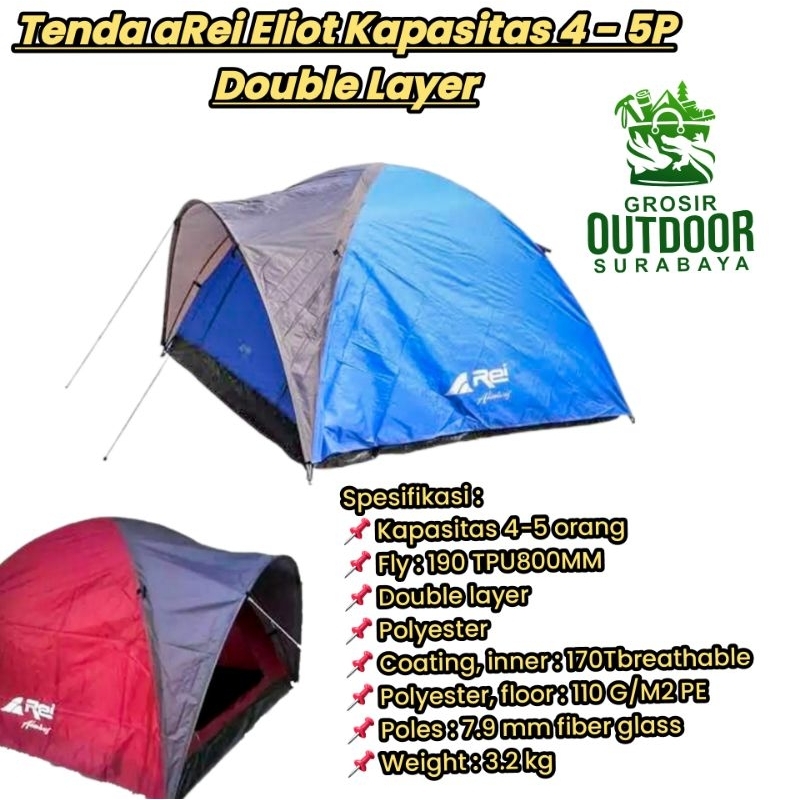 Tenda Rei Arei Eliot elliot kap 4 5 orang Dauble layer/Tenda Rei camping/Tenda hiking