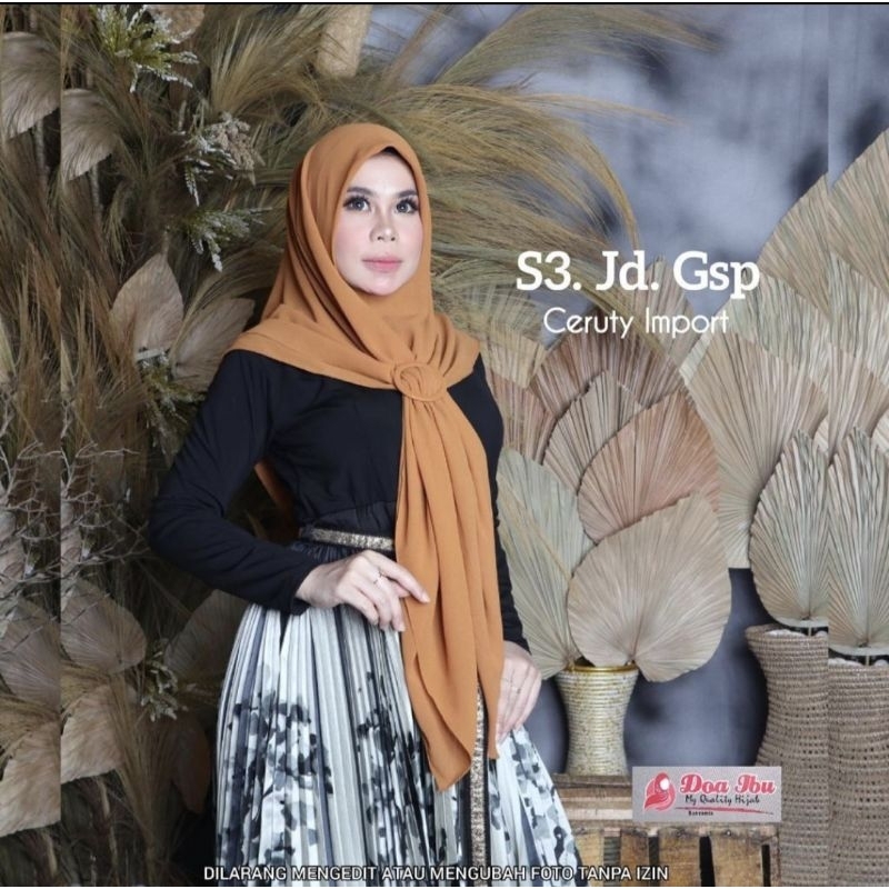 690 Jilbab Doa Ibu S3 Instant Jahit Dagu Ceruty Import/Hijab Doi Ori By Bunyamin